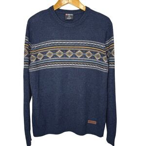 Sherpa Adventure Gear Fair‎ Isle Blue Sweater Wool Blend Men's Large